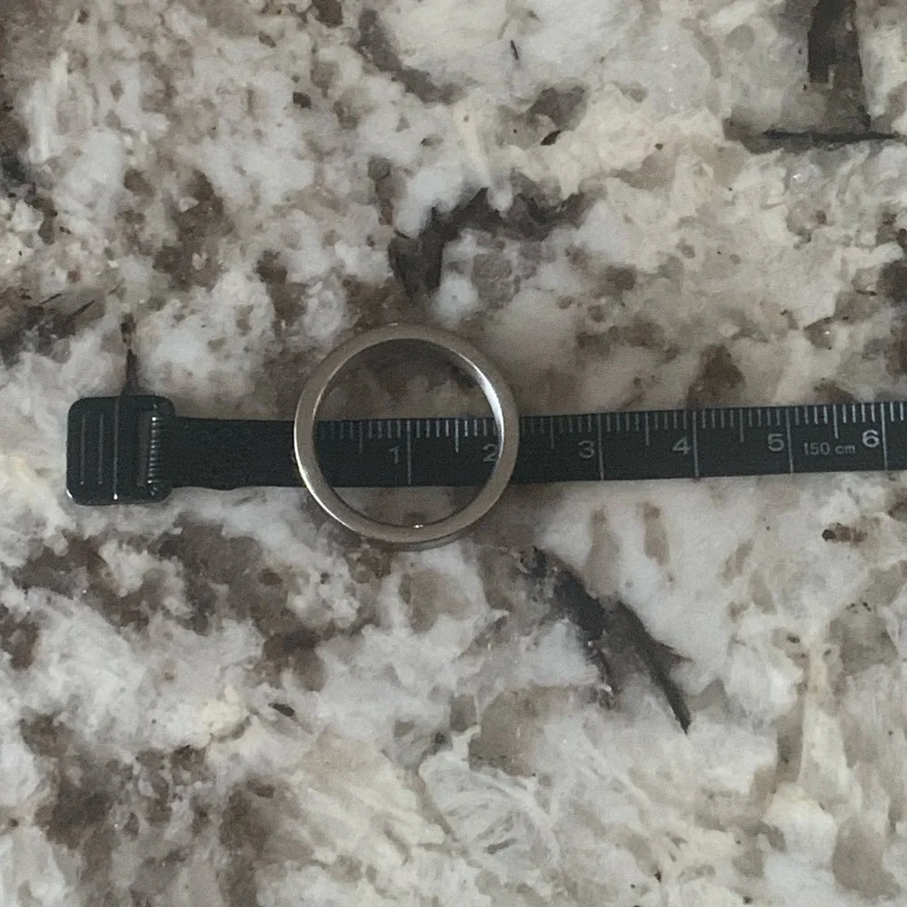 NEW Emporio Armani Black Enamel EA Logo Band, Stainless Steel, Size 9